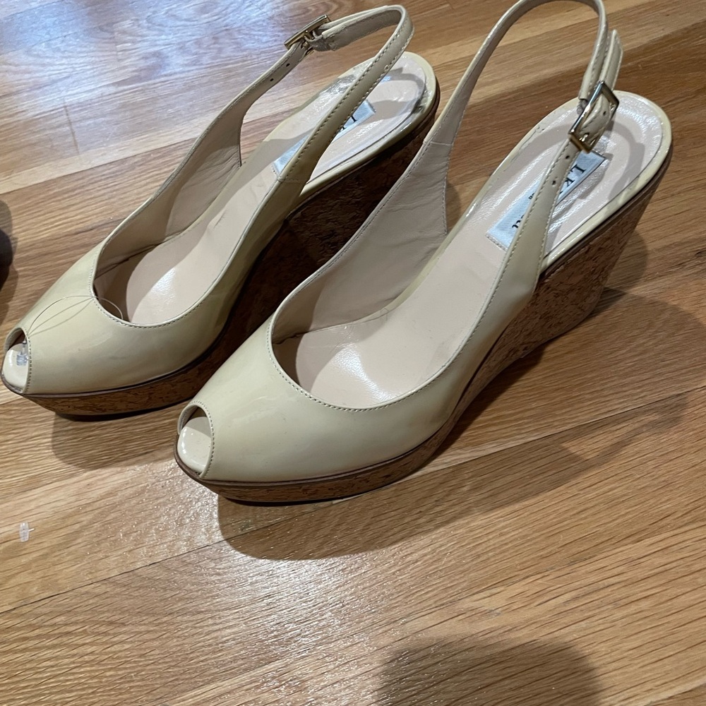 L.K.  Bennett Peep Toe Wedges